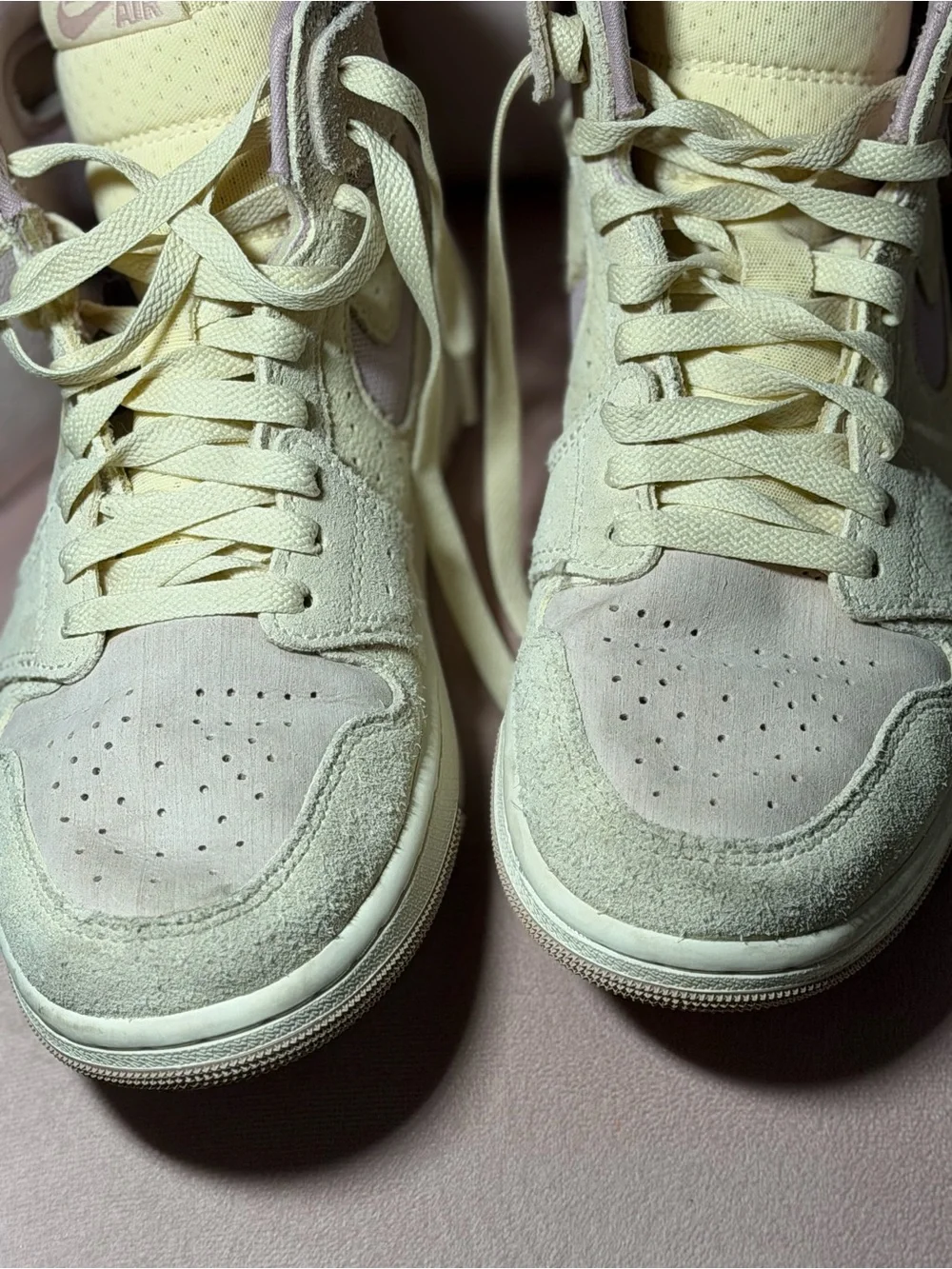 Air Jordan High Top Women’s Sneakers in Lavender, Cream & Light Grey Suede